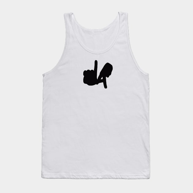 Medium LA Hands Silhouette, Black Tank Top by Niemand